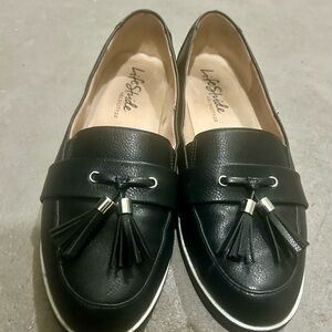 Life Stride Black Tassel Loafers